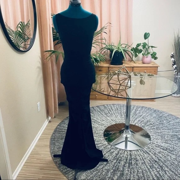 Chiara Boni La Petite Robe rouched black mesh neckline gown 38 - Picture 8 of 11